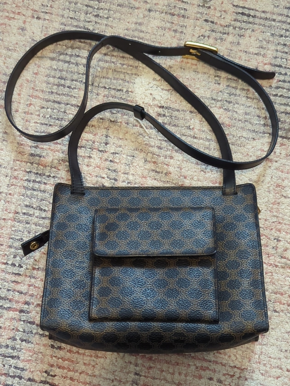 CELINE Vintage Macadam Canvas Crossbody Bag
